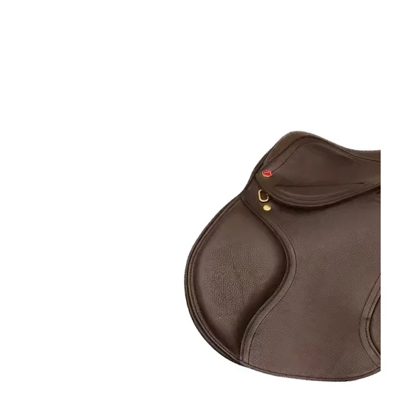 سرج جلدي للقفز على شكل حصان باللون البني على الطراز الغربي لجميع الأغراض، تصميم متين فعال من حيث التكلفة