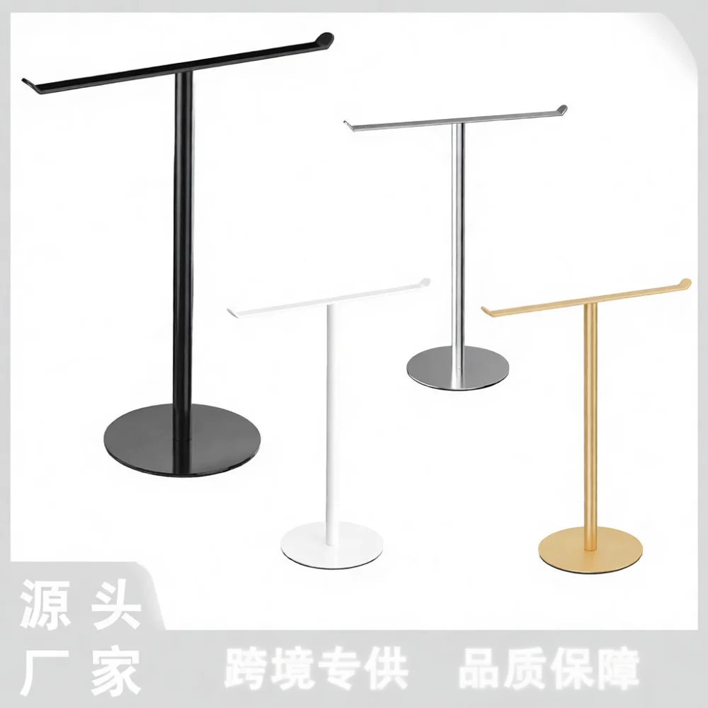 Modern T Shaped Towel Stand Stainless Steel Countertop Hand Towel Holder Punch Free Bathroom Storage Organizer Shelf Rack