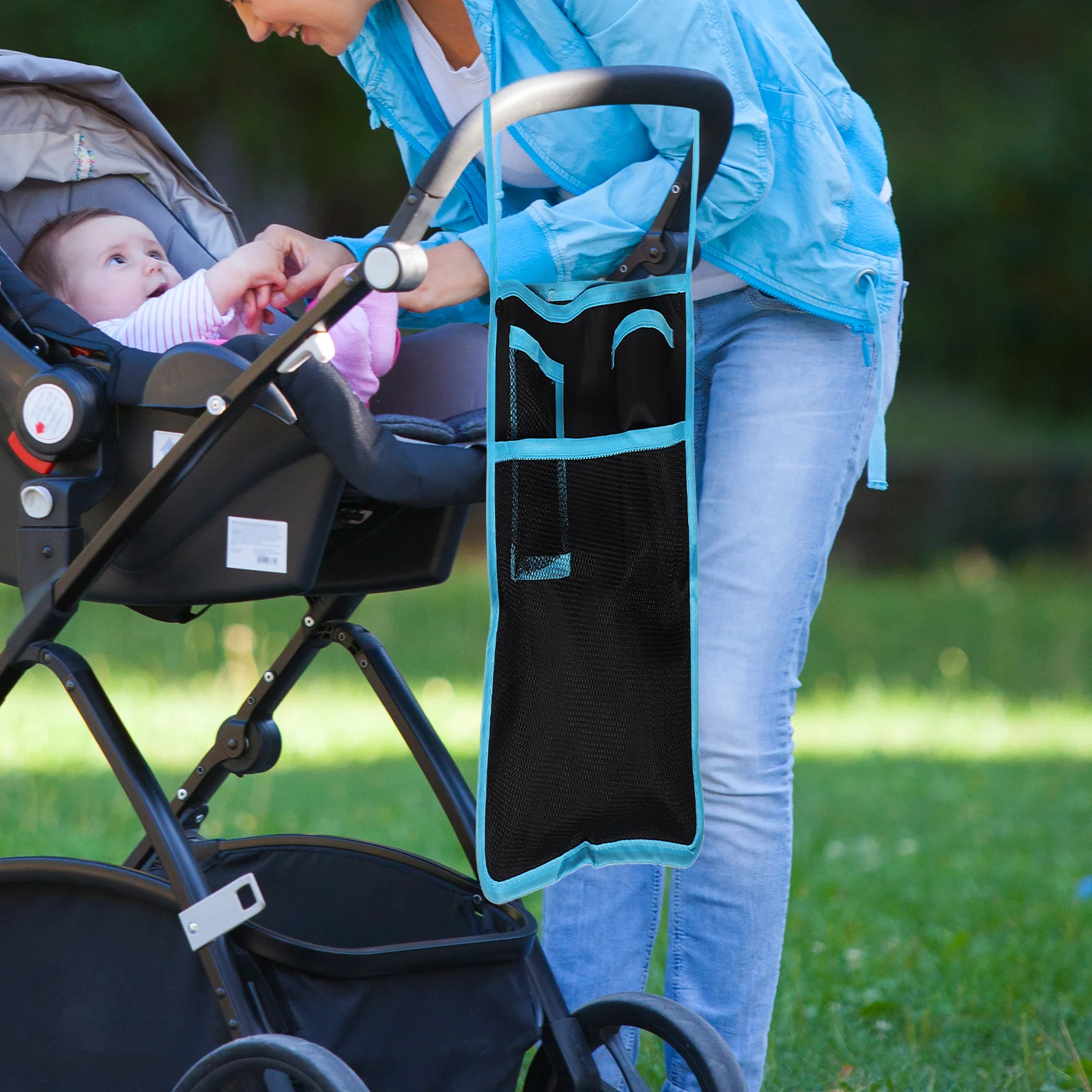 

Universal Baby Stroller Organizer Bag Spacious and Stylish Mesh Organizer for Diapers Bottles Snacks Stroller Hanging Bag