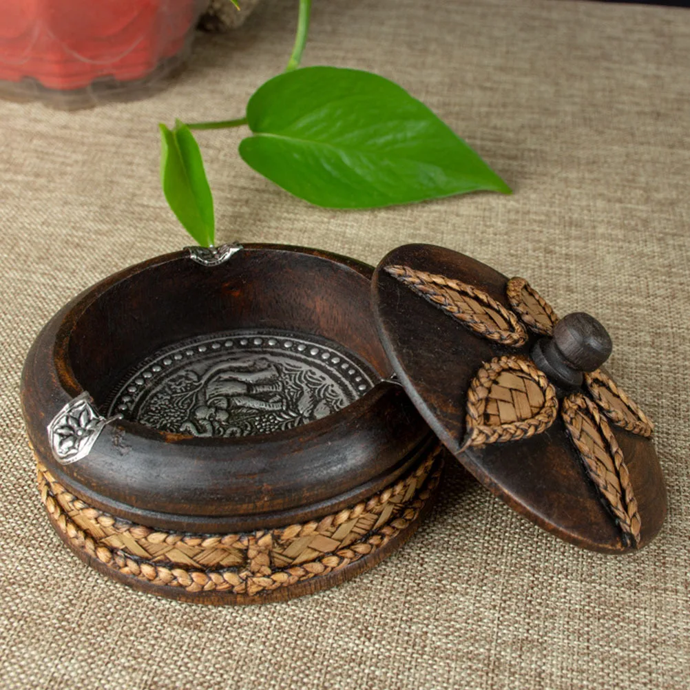 

Handmade Ashtray Creative Wood Retro Decor Male Solid Delicate Wooden Gift Home Decoration Vintage