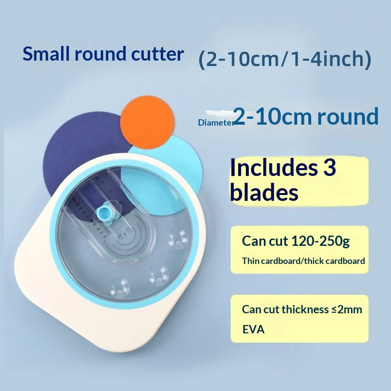 Circle Cutter 360° Rotating Round Paper Cutter Manual DIY Circle Punch, Adjustable 2-10cm Diameter Round Cutting Tool