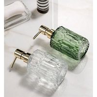 1pc 13.32oz Glass  Soap Dispenser Refillable Pump Bottle For Liquid Soap,Shower Gel,Hand Soap, Home Bathroom Accessories