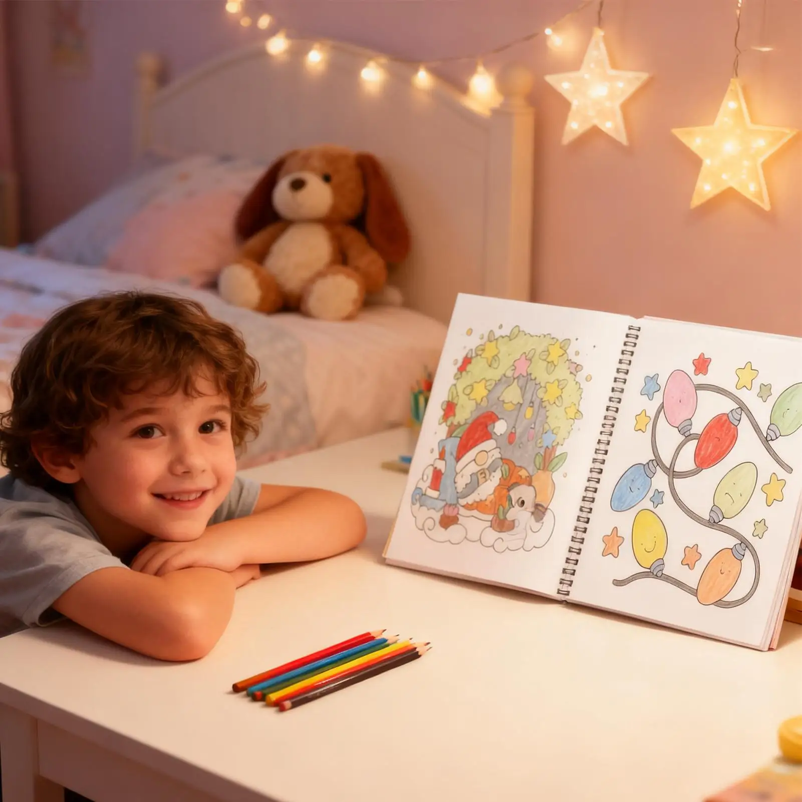 Livro para colorir guiado, aprendizagem precoce, livro para colorir com tema de natal, brinquedo para lápis, avião, sala de aula, estudo, hora de dormir