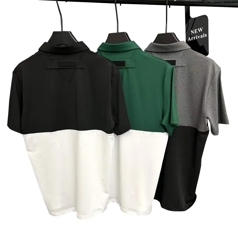 

Summer New Golf Men's Outdoor Quick drying Sweatshirt Versatile Short Sleeve T-shirt Color blocked POLO Shirt Men's Pullover Top