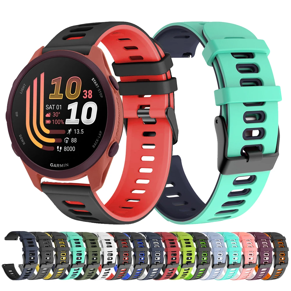 Correa de silicona para reloj Garmin Forerunner 70, 170, Music Band, Forerunner 570, 255, 245/Venu 4, 3, 2 sq/D2 Air X15, 20mm, 22mm