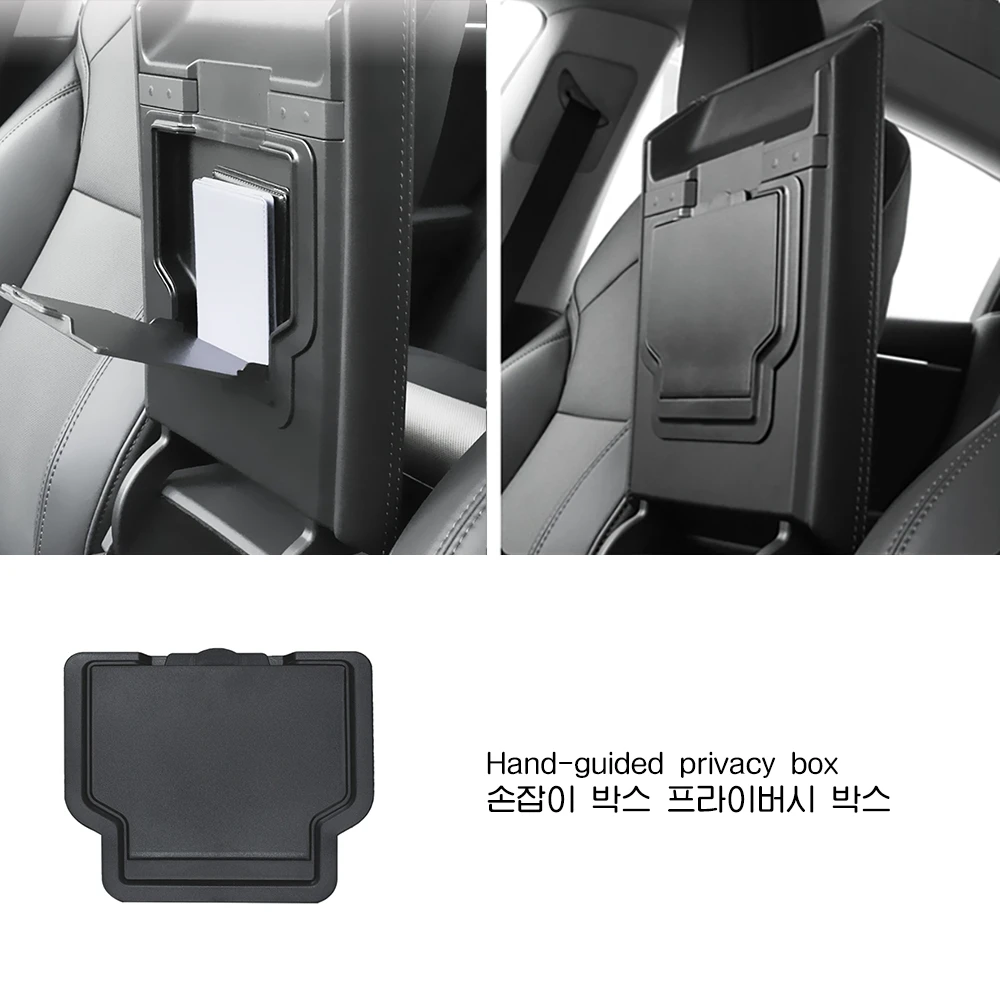 Versteckte magnetische Armlehnen-Aufbewahrungsbox für Tesla Model Y L YL 2026 Long Wheelbase 6-Sitzer Konsolen-Organizer-Ablage mit Silikonmatte – Detail 7