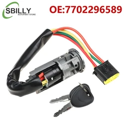 YAOPEI 7702296589 Cylinder i kluczyk zamka zapłonu do Renault Logan Dacia Sandero Clio 7701471098 7701471220 6601551102