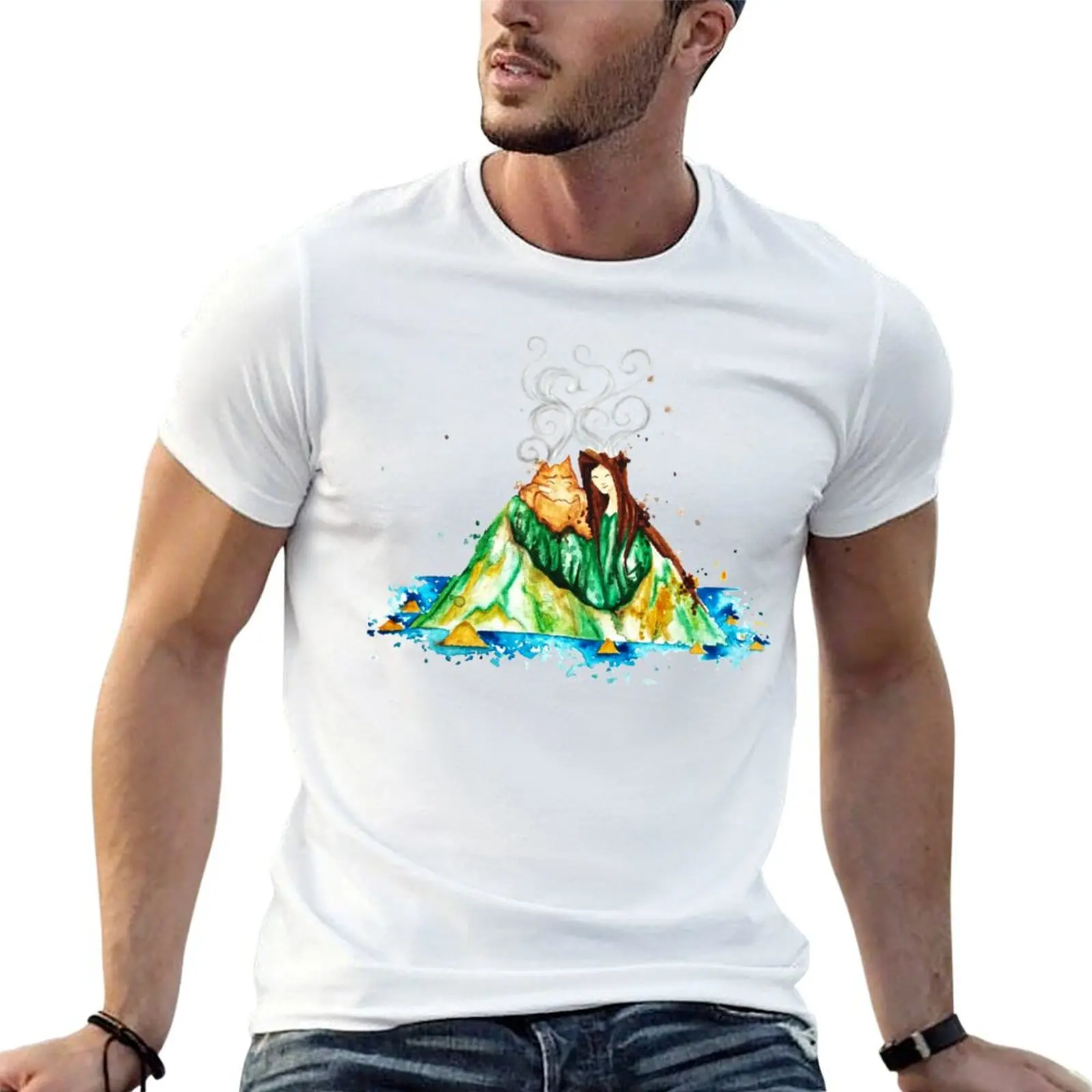 I Lava You Volcanoes in Hawaii - I Love You T-Shirt Basic Casual Wear Short Sleeve Top