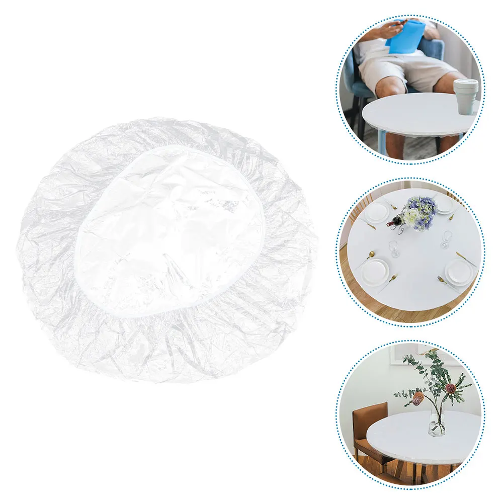 Elastische PVC-Tischdecke, 48 runde Tischdecke mit elastischem Zoll-Set, runde Passform, 48-Zoll-Leinen-Flanell-Rückseite, wiederverwendbar