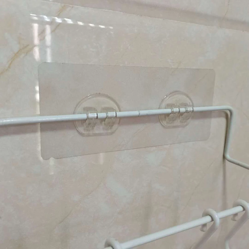 15x6x6cm Wall Mounted Adhesive Hook Under Wire Shelf Rack Hanger Holder Clamp Organizer bathroom shelves bathroom organization