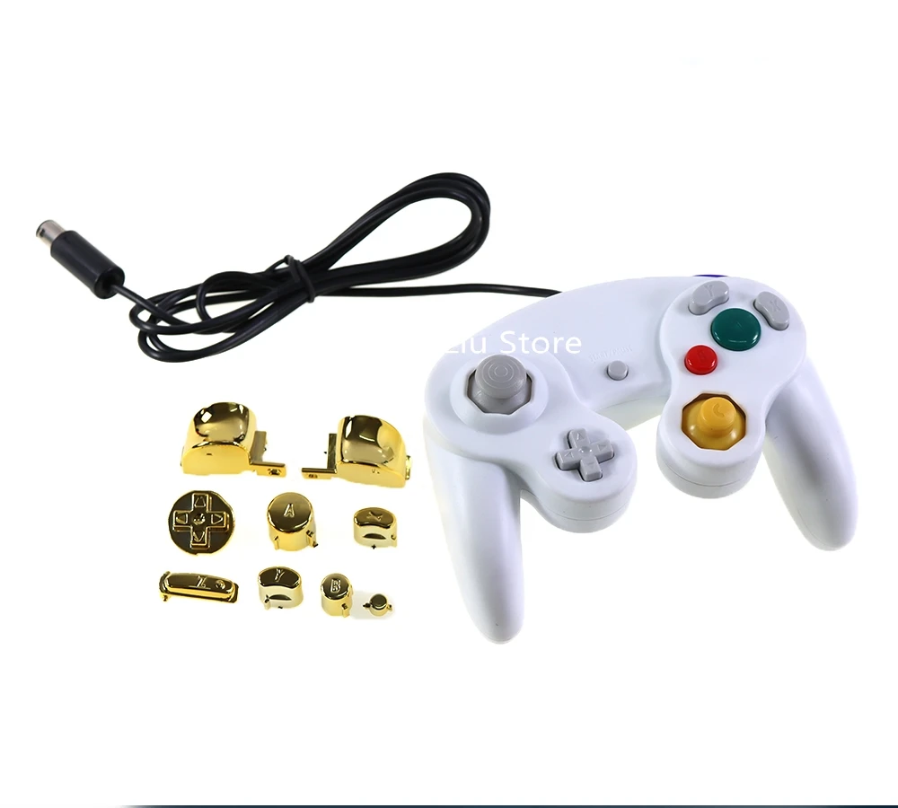 10ชุด Chrome ชุด D แผ่นเปิดปิดปุ่มสำหรับ GameCube ชุดปุ่มสำหรับ NGC เปลี่ยน