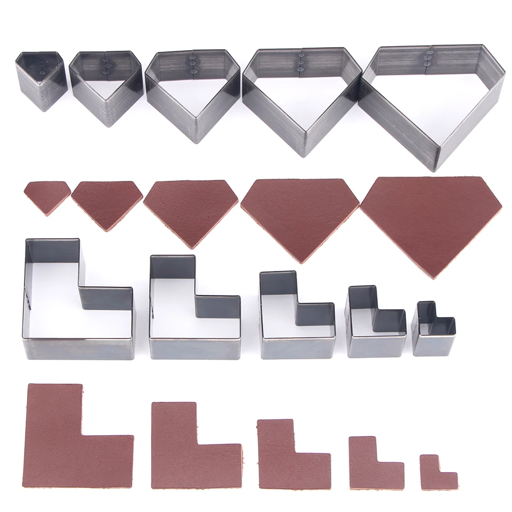 

5PCS Leather Punching Die Cutting Die Manual Leather Craft Tool Punching Machine Diamond Square Punching Cutter Cutting Tool