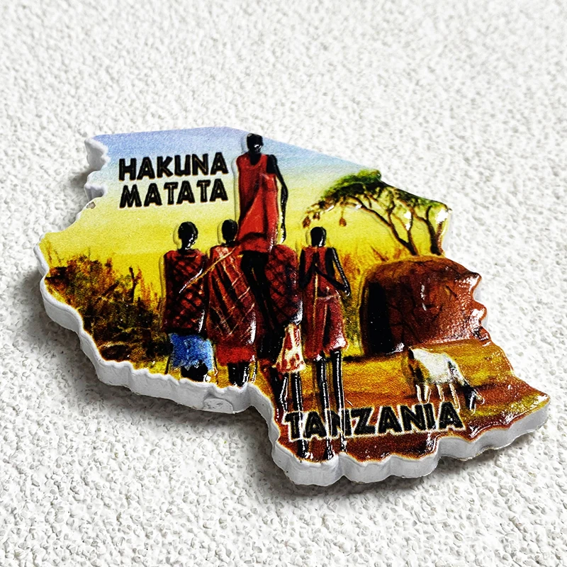 Tanzania World Tourism Souvenirs, 3D Magnetic Refrigerator Stickers, Kitchen and Home Decorations