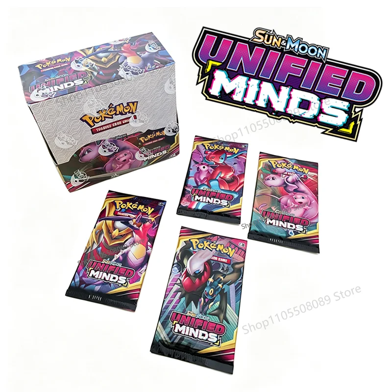 360 Stück Englische Pokemon TCG Sun Moon Unified Minds Booster Box Sammelkartenspiel Kinder Sammelbare Pokemon-Karten Spielzeug Geschenke