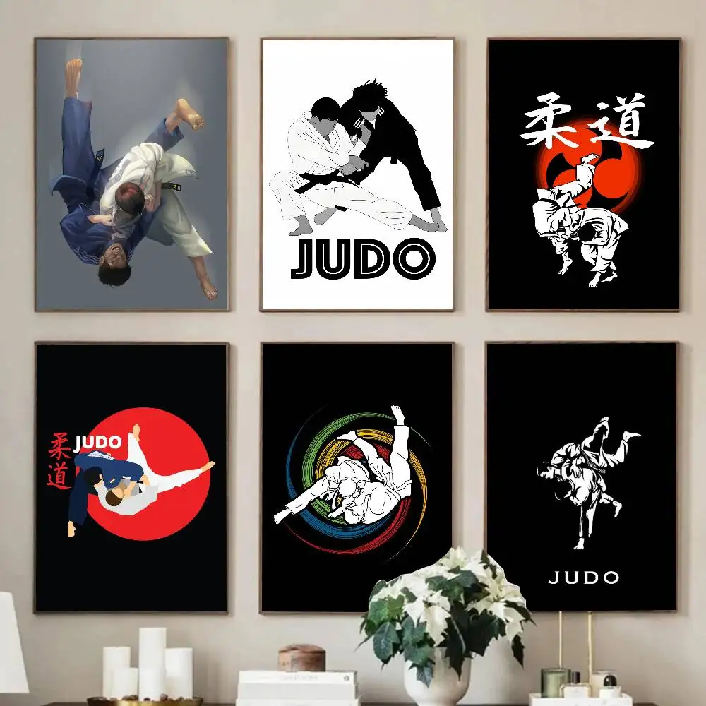 1pc Martial Arts Judo Poster Sticker Print Waterproof Wall Art For Living Room Bedroom Home Decor