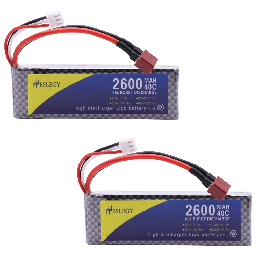 

7.4V 2S battery for Wltoys 144001 Remote Control Car toys accessories 7.4V 2600mah with T Plug high quality lipo battery