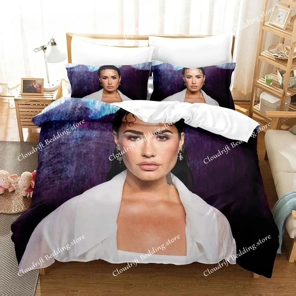 

Комплект постельного белья Demi Lovato, комплект постельного белья для односпальной кровати, двуспальной кровати, кровати размера Queen, кровати размера King, комплекты пододеяльников для спальни для взрослых и мальчиков, 3D-принт