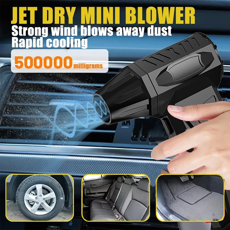 1000000 giri/min Super Violento Ventilatore Brushless Turbo Jet Ventilatore A Secco 20000 mAh Ventola per condotto di ricarica rapida 300G Spinta Strumento di pulizia del PC 2025