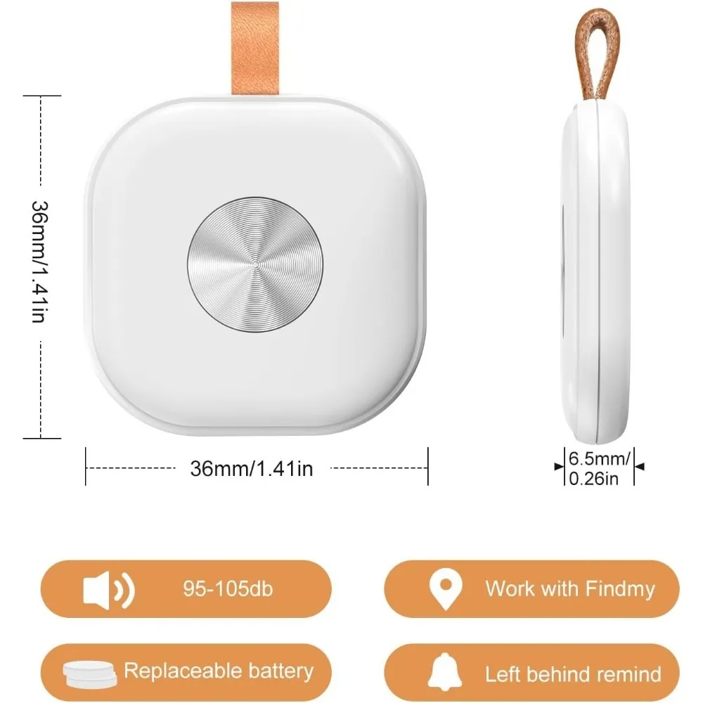 Smart Bluetooth Tracker,Key Finder,Item Locator Works with Apple Find My (iOS Only),Tracking Tag for Pets,Luggage,Keys,Bags,Wall