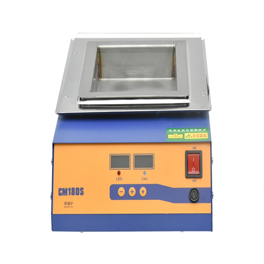 1200W CM-180S Solder Pot Digital Display Melting Tin Furnace Temperature Adjustable Square Tin Stove Desoldering Bath 220V/110V