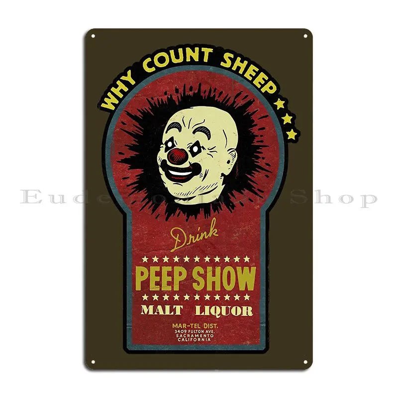 Vintage Peep Show Malt Liquor Metal Sign Cave Living Room Wall Custom Customize Garage Tin Sign Poster