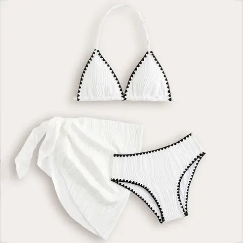 3 แพ็คชุดบิกินี่พร้อมกระโปรงบิกินี่ Cover Ups ชุดว่ายน้ําเด็ก 8-12 ปีชุดว่ายน้ําเด็กชุดว่ายน้ํา