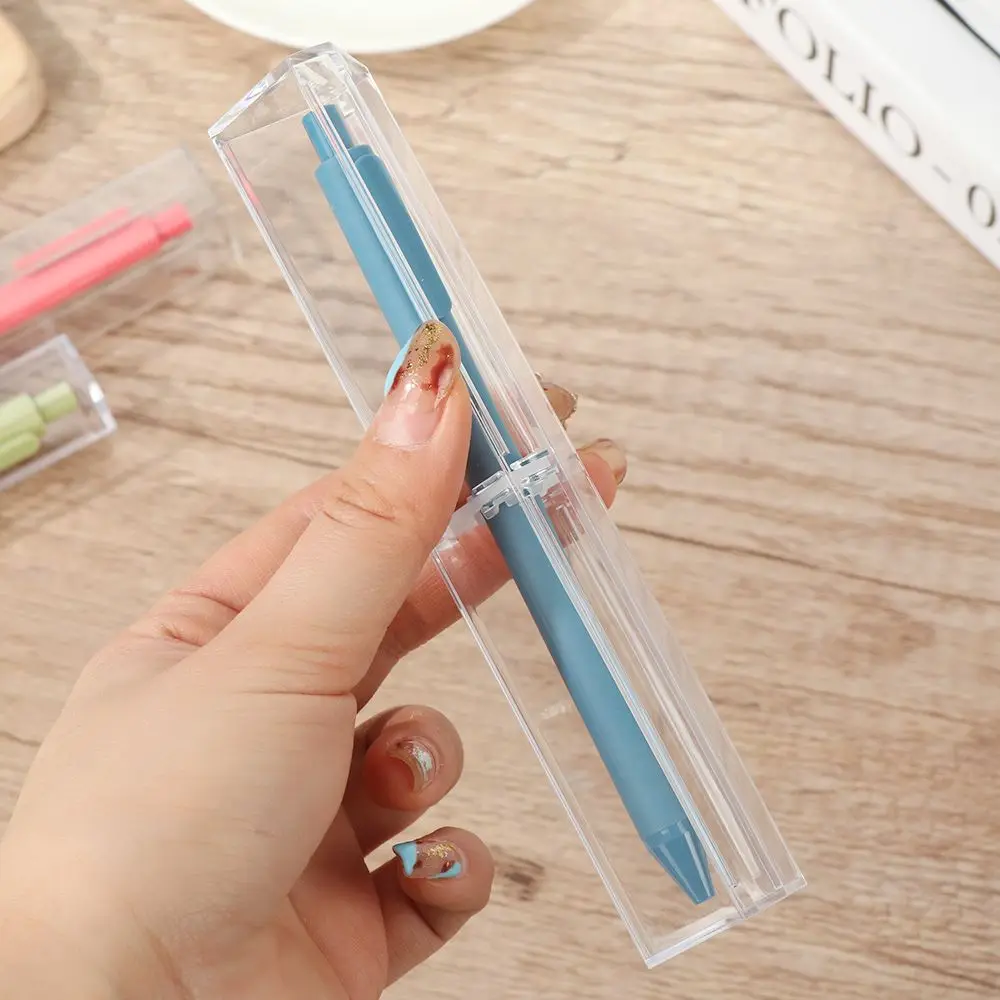 Plastic Solid Color Polygon Pen Storage Case Pen Box Office Supplies School