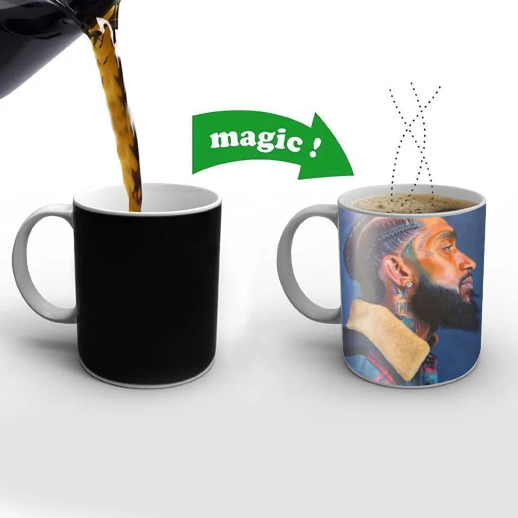 

Nipsey H-Hussle American Rapper Free shipping Magic Color Changing Ceramic Coffee Mug Cup Friends Gift