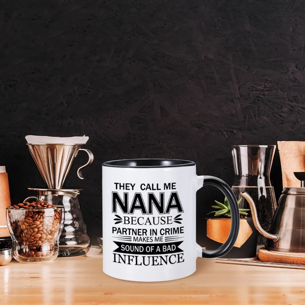 Nana Mug They Call Me NANA Ceramic Coffee Mug Grandma Gifts Coffee Cup 11oz Tea Cup Gifts for Grandparent Funny Home Drinkware