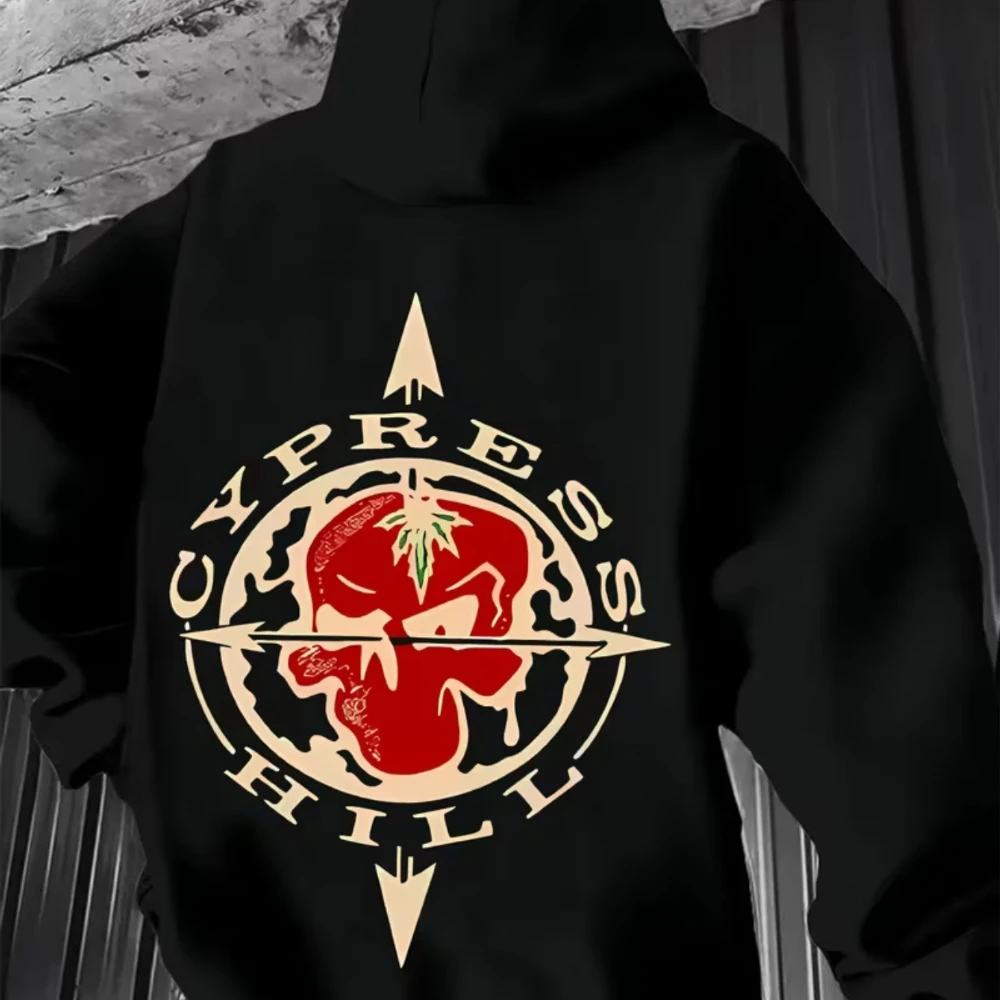 CLOOCL Cross Arrow Compass Printed Hoodie Autumn/Winter Fashion Mens Clothing