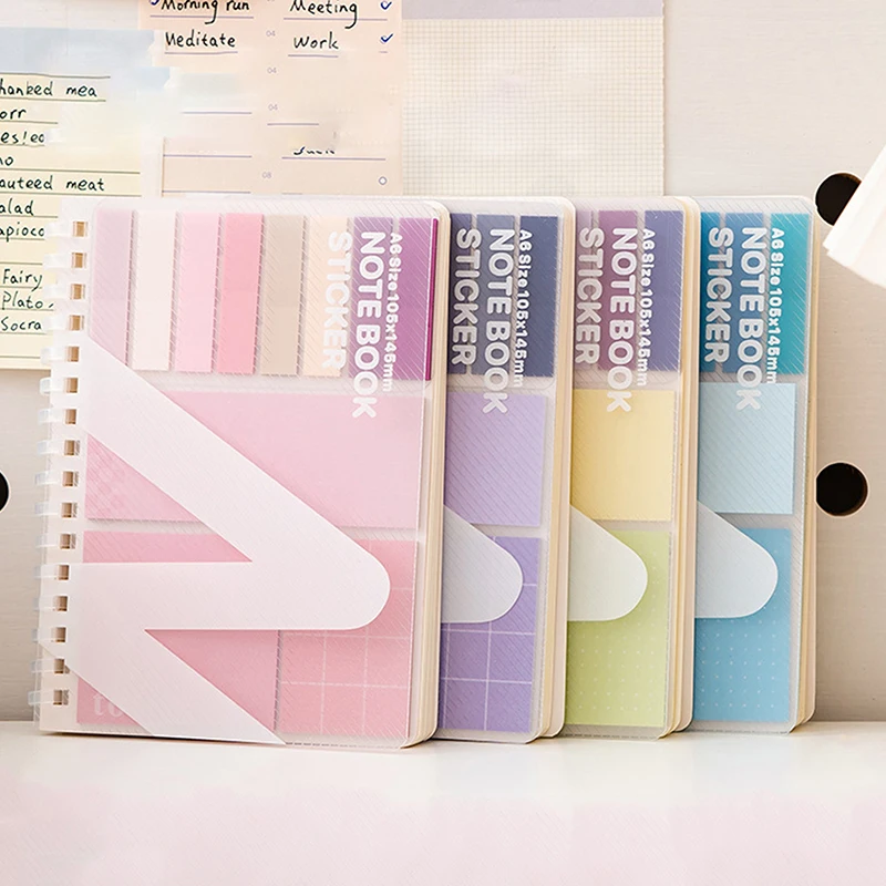 1Set Multifunctional Morandi Combination Sticky Notes Self-Adhesive Classification Index Labeling Stickers Office Supplies