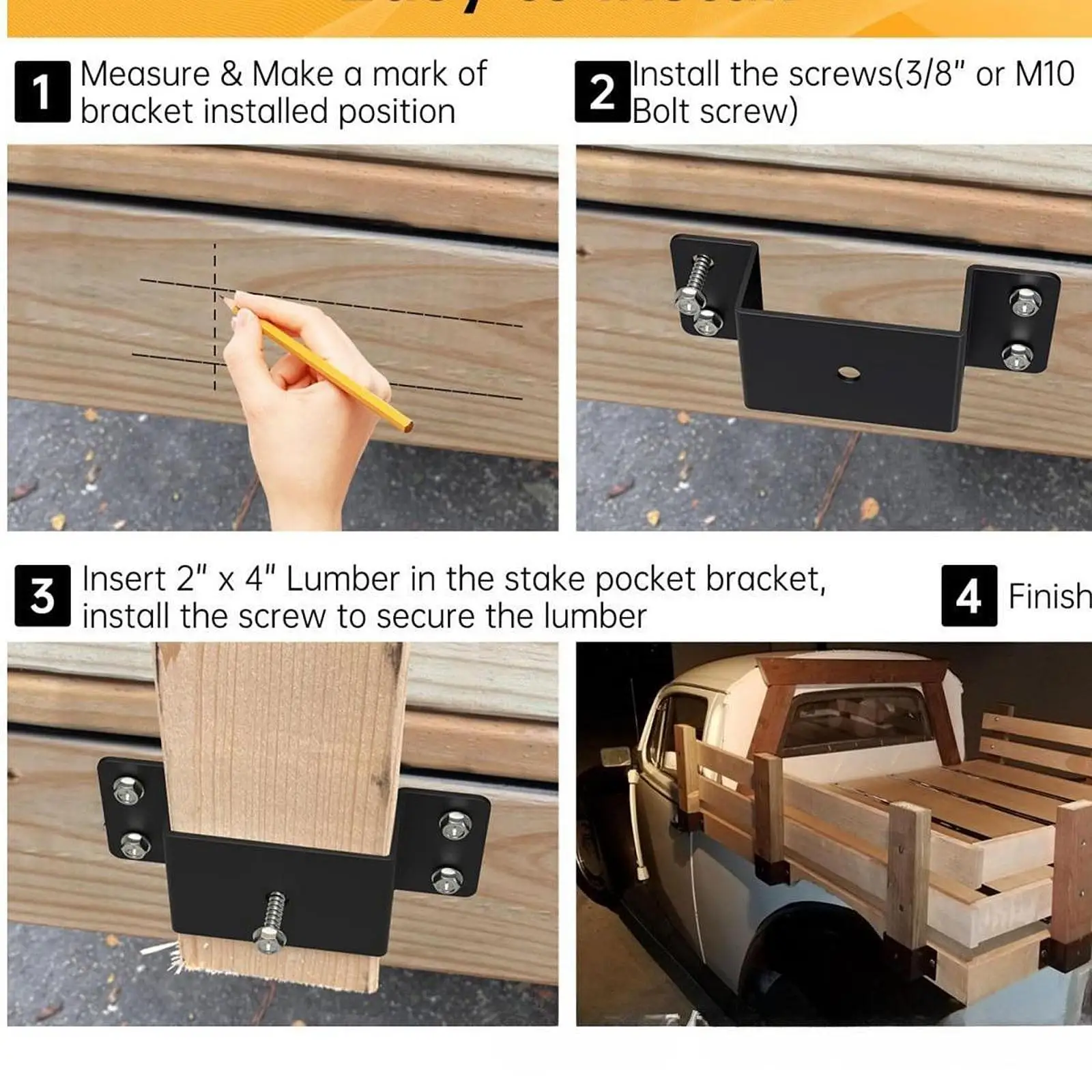 Trailer Stake Pocket Bracket Professional Durability Easy to Install Utility