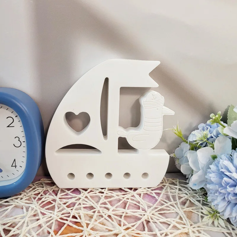 Sailboat Seagull with Heart Silicone Mold Hollow Love Seagull Aroma Candle Casting Mold Sailboat Epoxy Resin Molds Ornaments