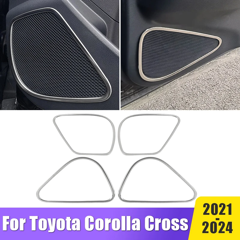 

Car Audio Speaker Door Loudspeaker Frame Trim Cover Sticker For Toyota Corolla Cross 2021 2022 2023 2024 XG10 Hybrid Accessories