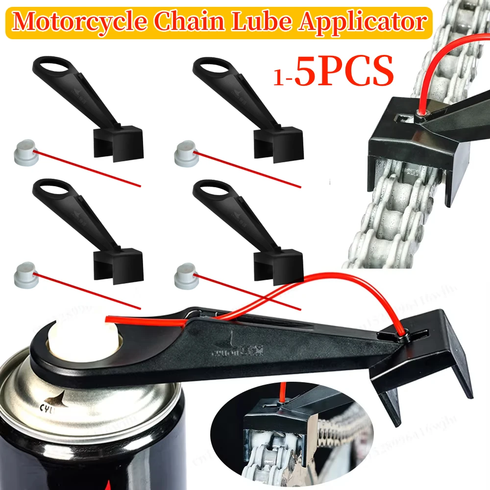 1-5PCS Motorcycle Chain Lube Applicator Mess-Free Chain Wax Chain Cleaner Attachment Motorcycle Chain Lube Oiler Tool