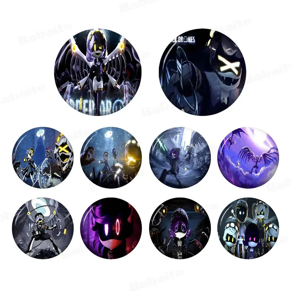 M-Murder Drones Creative Pins Funny Round Snap-in Brooch Badge Backpack Hat Accessories Jewelry Gifts for Friend
