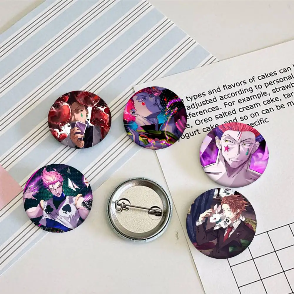 Hisoka Morow Anime H-Hunter X Hunter Round Badge Lapel Pin Backpack Clothing Jewelry Accessories Gift Brooch