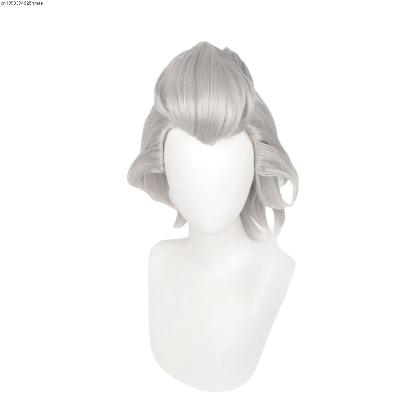 Perruques de Costume de Cosplay Anime 35cm, cheveux synthétiques résistants à la chaleur, blanc, gris, argent, accessoires de carnaval pour jeu de rôle de fête d'halloween