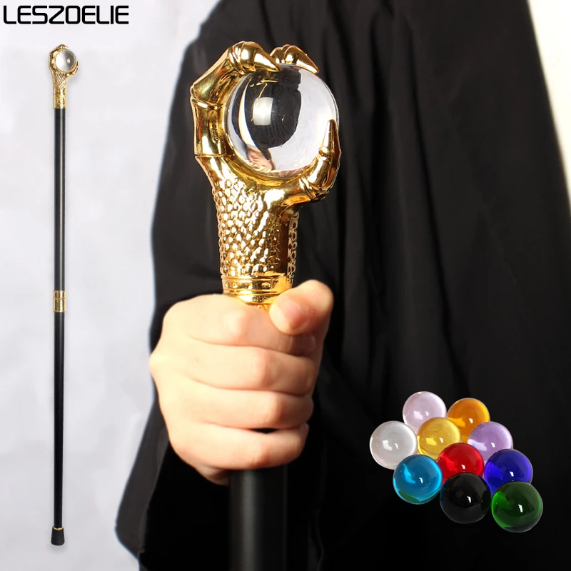 10 Colors Luxury Gold Dragon Claw Crystal Ball Walking Stick Men Fashion Party Walking Canes Women Elegant Vintage Walking Stick