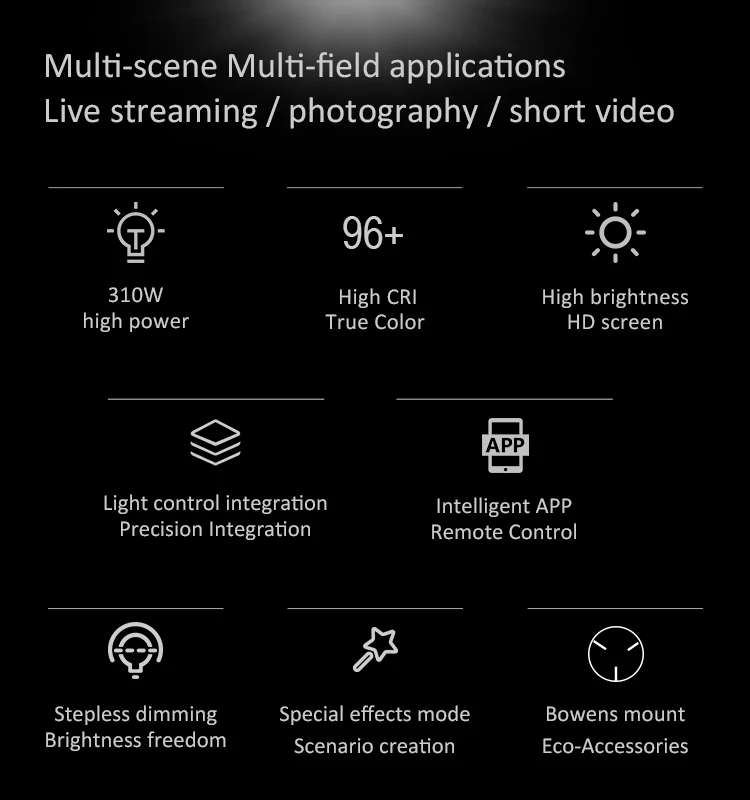 COOLCAM المهنية استوديو التصوير الفوتوغرافي الإضاءة التصوير لايف كاميرا الصور الأضواء APP التحكم COB LED الفيديو الضوئي 300 واط