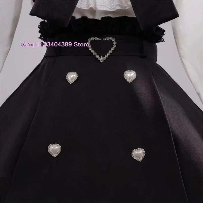 Miku Fashion Subculture Cosplay Costume Women's 2 Set Long Sleeve Shirt Suspender Dress Halloween Carnival Outfits For Girlx;8's