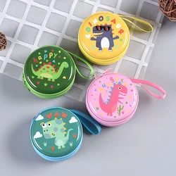 Cute Cartoon Dinosaur Coin Round Purse Key Plus Mini Bag Children Boy Girl Earphone Box Bags Small Wallet Kids Favorite Gift