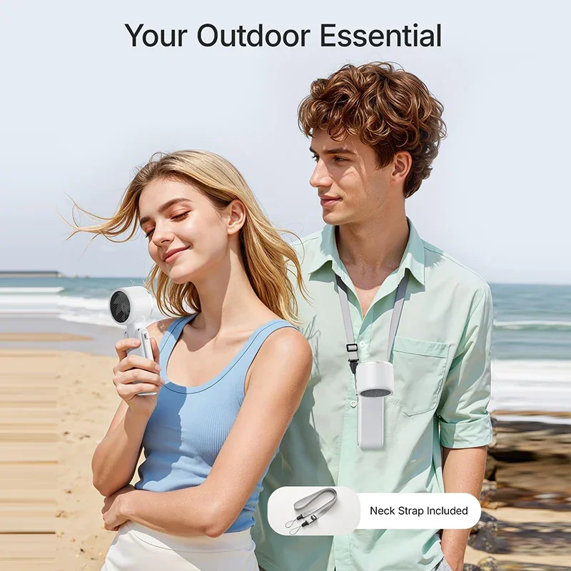 

Hand-held Folding High-speed Turbo Fan New Portable Hanging Neck Outdoor Violence Wind Desktop Fan Pocket Fans