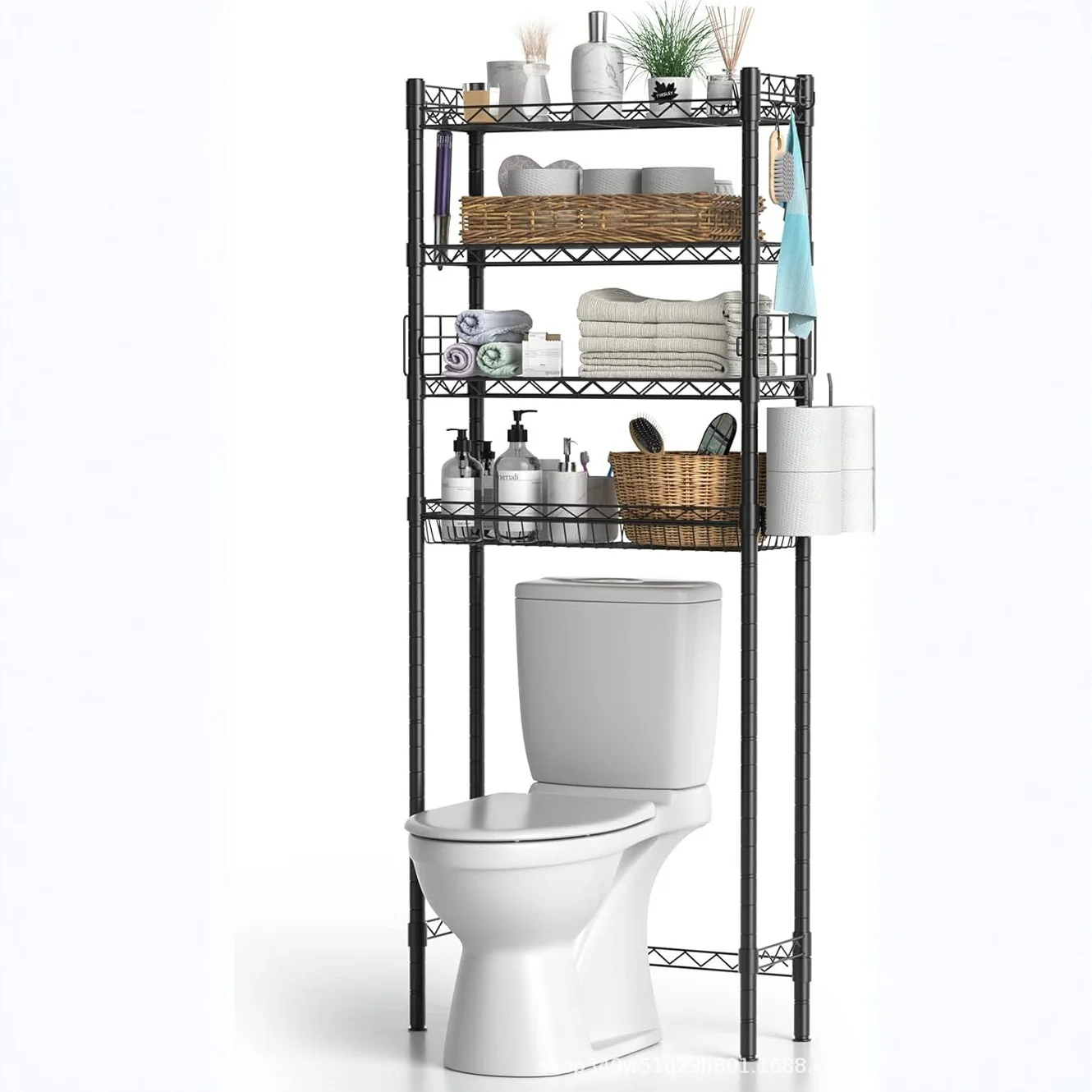 

Shelf above the toilet Toilet toilet holder Floor-to-ceiling bathroom storage rack Washing machine storage rack