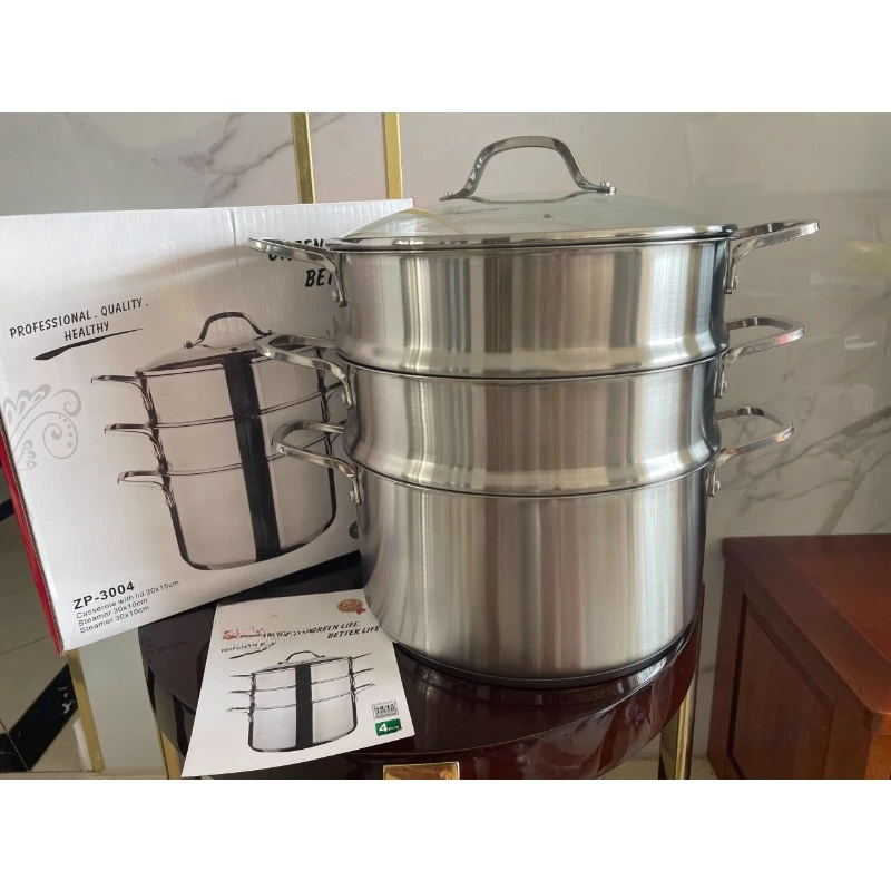 

30 Steamer 18-10 Stainless Steel Thickened Household Three-Layer Food Grade 316 Steel Stew Pot