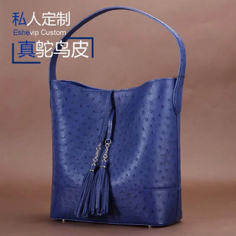 ourui new arrival selling female Ostrich leather female handbag women bag