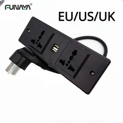 Desktop Sockets Universal 3 Outlets 110V 220v with 2 USB Office Furniture Multifunctional Furniture Bedside Cabinet Table Socket