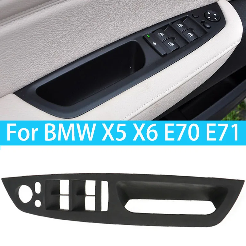 

For BMW X5 X6 E70 E71 E72 LHD RHD Interior Door Driver Side Window Switch Panel Armrest Cover Trim Replacement 2007-2013