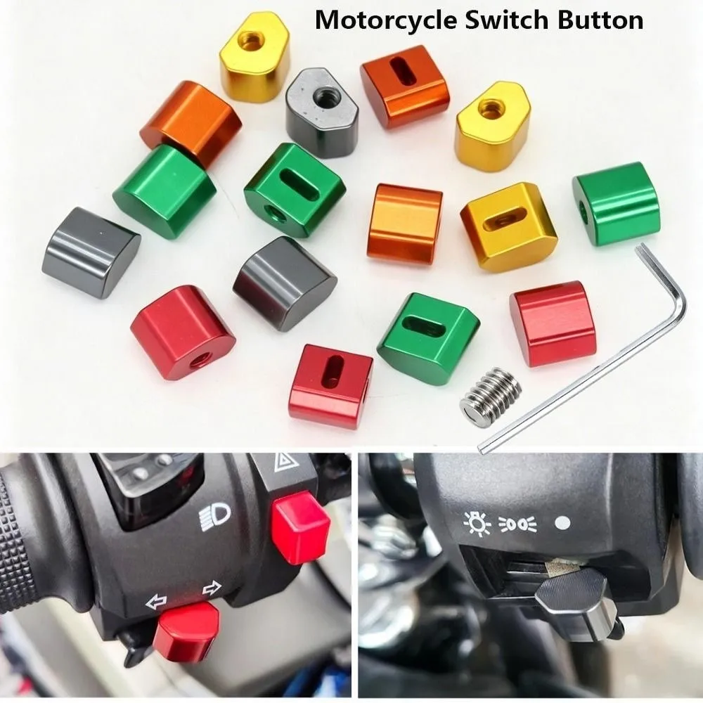 1set Universal Motorcycle Switch Button 8 Colors Aluminum alloy Turn Signal High Low Beam Start Button Key Cap Headlight Key Cap