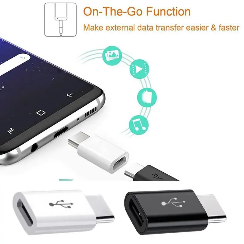 OTG 마이크로-타입C USB C 컨버터 휴대폰 타입 C 커넥터 고속 데이터 전송 어댑터 헤드 (컴팩트 구조)